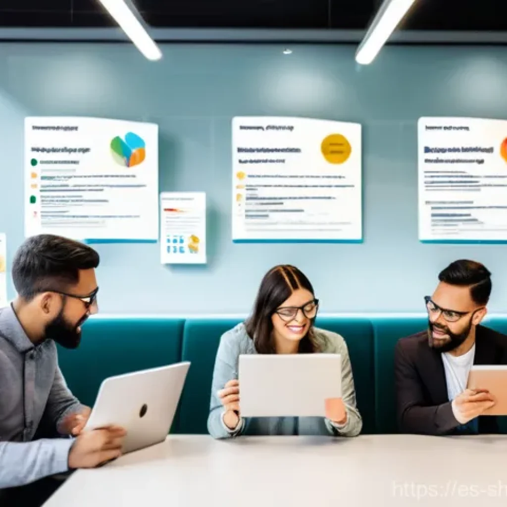 서비스 디자인 사고의 중요성과 혜택 - **Prompt:** A diverse group of people, representing various demographics, are interacting with a mod...