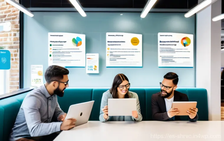 서비스 디자인 사고의 중요성과 혜택 - **Prompt:** A diverse group of people, representing various demographics, are interacting with a mod...