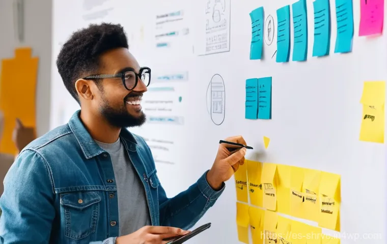 서비스 디자인 사고의 중요성과 혜택 - **Prompt:** A diverse group of people, representing various demographics, are interacting with a mod...