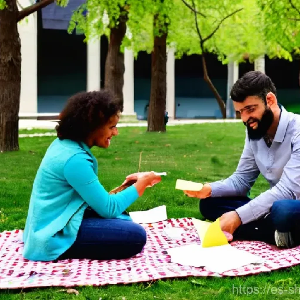 서비스 디자인 사고의 아이디어 발상 기법 - **A Vibrant Community Co-Creation Workshop in a Spanish Urban Park:**
    "A sunny outdoor scene in ...