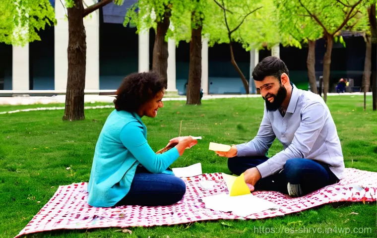 서비스 디자인 사고의 아이디어 발상 기법 - **A Vibrant Community Co-Creation Workshop in a Spanish Urban Park:**
    "A sunny outdoor scene in ...