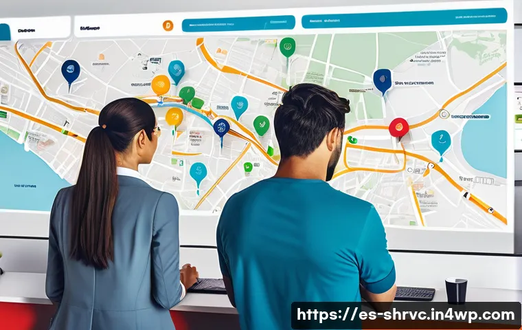 서비스 디자인 사고의 시각화 도구 활용하기 - A detailed and vibrant illustration of a user experience map for a Spanish-speaking banking service,...