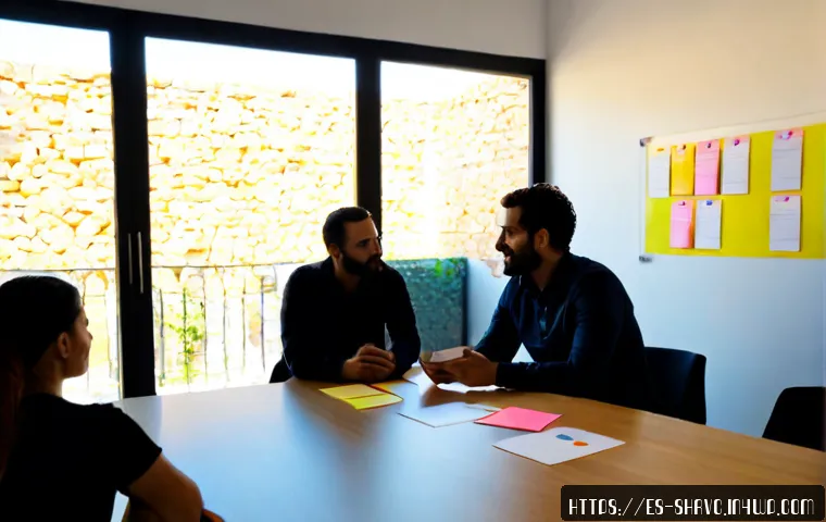 Home 17 서비스 디자인 사고와 마케팅 전략 조정 - Photorealistic service design workshop in a bright modern coworking studio in Madrid, diverse Spanis...